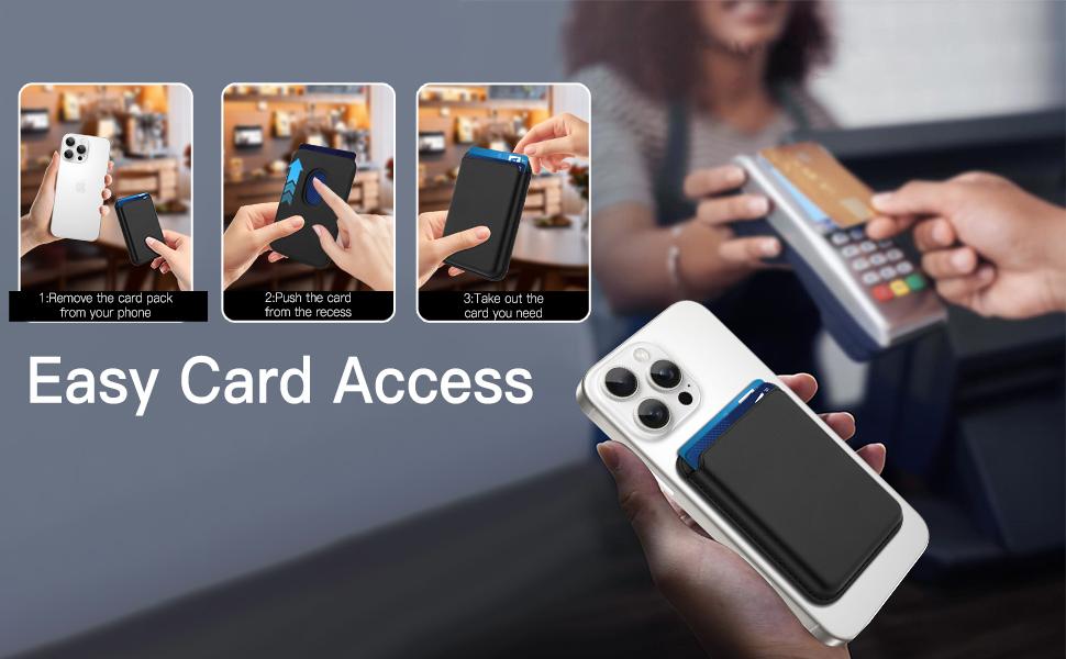 Compatible with MagSafe Wallet, Leather TPU Protective for man Women Girls, Stronger Magnetic Card Holder Phone Wallet for iPhone 17 16 15 14 13 12 phone case, Fit 2 Cards, Black