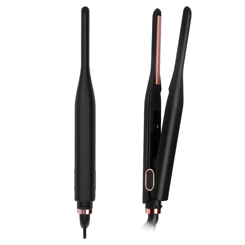 Mini Dual-Use Hair Styler |     Straight & Curl Flat Iron for Quick Touch-Ups Anywhere