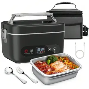 1.2L Portable Rechargeable Electric Heating Lunch Box, 12000mah Battery, Smart Temperature Control, Ideal for Office, Outdoor, Picnic