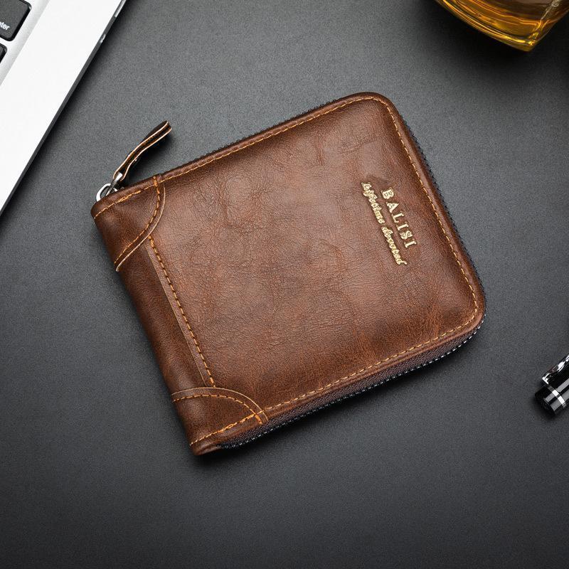 2025 New Men's Wallet | PU Leather Zipper Short Wallet Retro Style Card Holder & Coin Storage Stylish Money Bag for Everyday Use, Travel & Gifts 2025 New Men's Wallet | PU Leather Zipper Short Wallet Retro Style Card Holder & Coin Storage Stylish Money Bag for Everyday Use, Travel & Gifts
