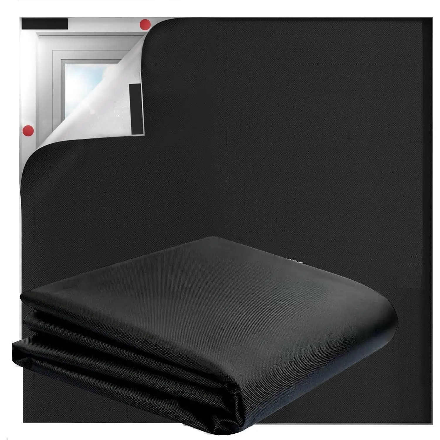 Portable No Drill Blackout Window Shade Blinds 118x57 inch for Bedroom RV Nursery Media Room
