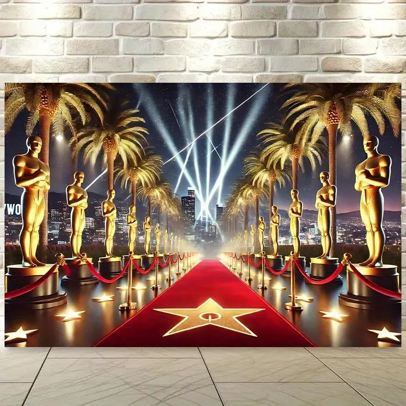 Polyester Hollywood Red Carpet Decorative Tapestry Wall Hanging - Formal Home Decor Prop Banner for Room Photo Backdrop, Family Events, Father's Day Celebrations with Bag Incl, Thanksgiving