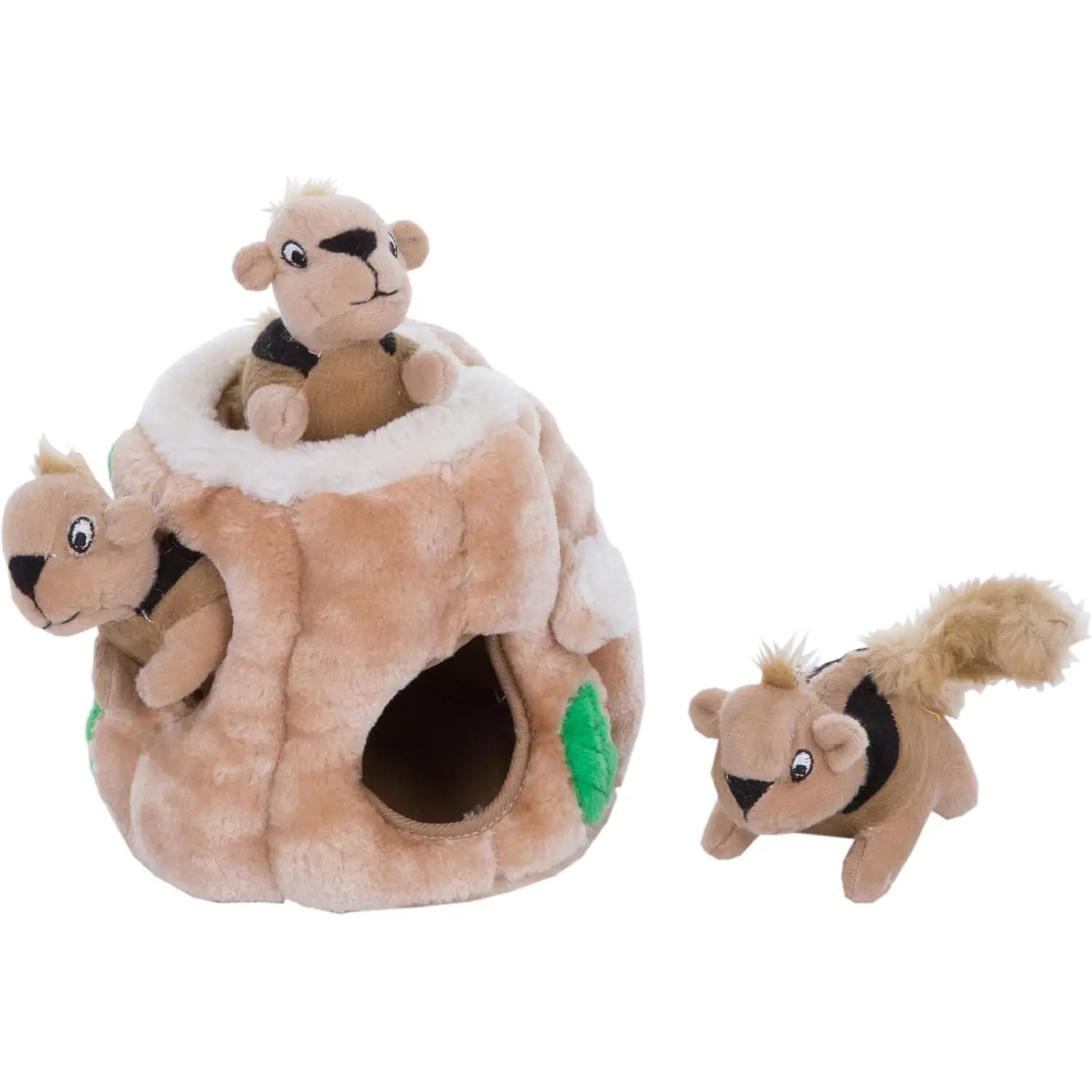 Hound Hide-A-Squirrel Dog Toy – Interactive 2‑in‑1 Plush Puzzle with 3 Squeaky Removable Squirrels, Small
