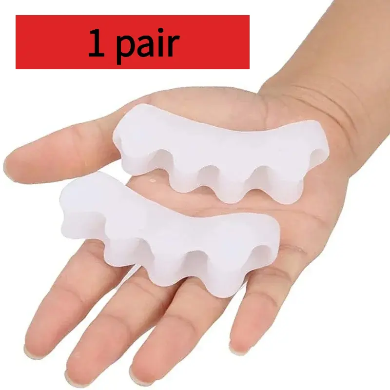 1 Pair Silicone Toe Separator, Bunion Corrector,Hammer Toe Corrector, Soft Silicone Material for Toe Separation Foot Care Tool