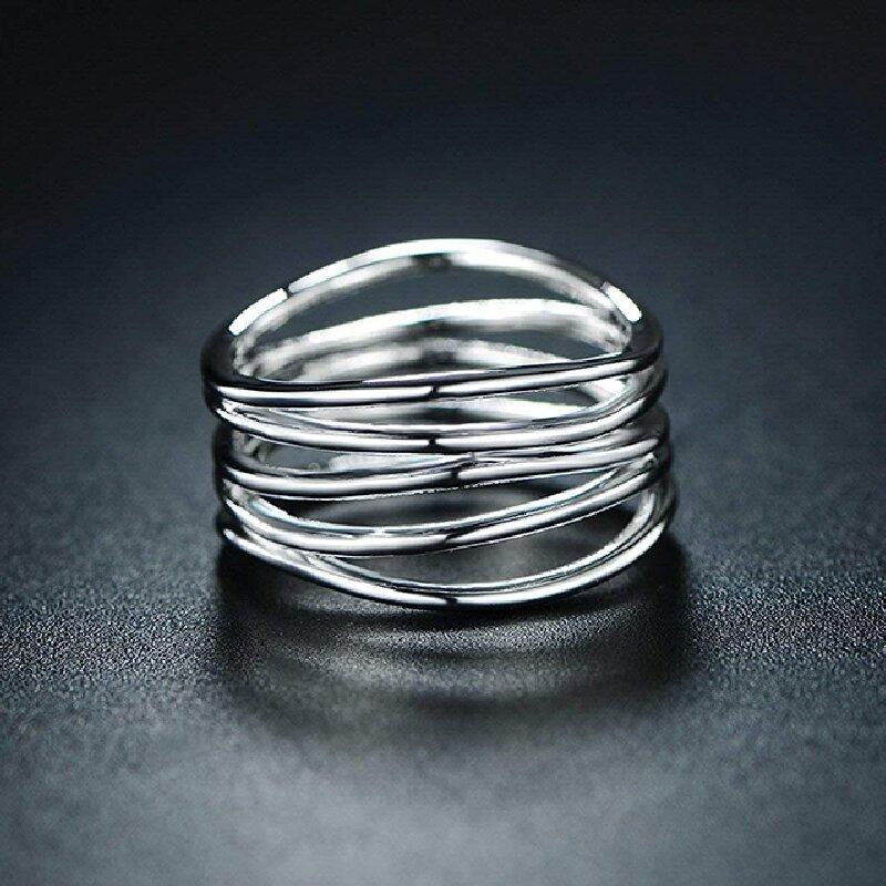 Fashion Blogger Trendy Multi-Layer Line Ring | Minimalist Metal Statement Index Ring for Women & Men