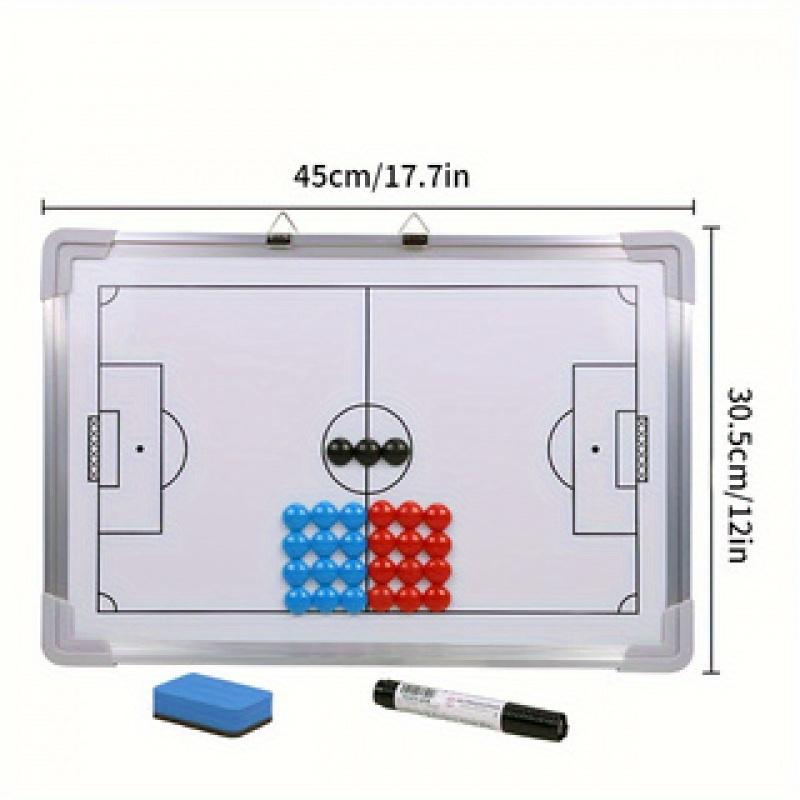 Soccer Tactical Board, Magnetic Coaching Strategy Clipboard, Football Training Match Wall-Mountable Dry Erase Coach's Play Chart with Magnets and Marker - Uncharged, 1pc