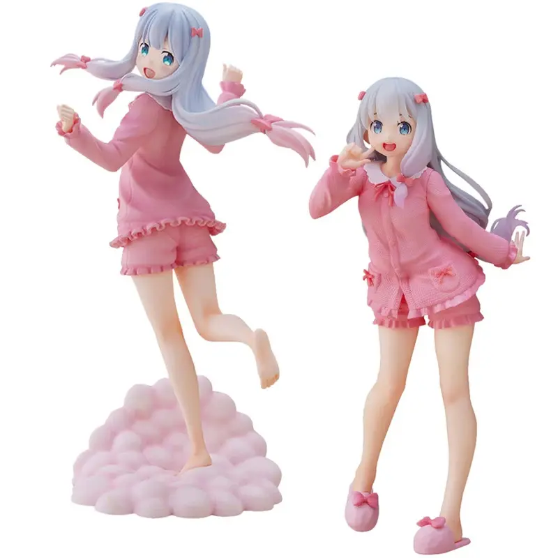 Anime Izumi Sagiri Pink Pyjamas Standing Action Figure, Cute Kawaii PVC Model Toy, Otaku Style Figurines Collectibles, Anime Decor Gift for Collectors