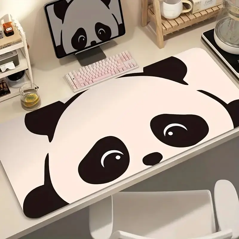 Cute Panda Mouse Pad - Non-slip rubber pad, suitable for gaming, office, and home use, washable, artistic cartoon design, an ideal gift for friends and family, gaming desktop accessory |   Cartoon Panda Theme |   Durable desktop mat, work mouse pad