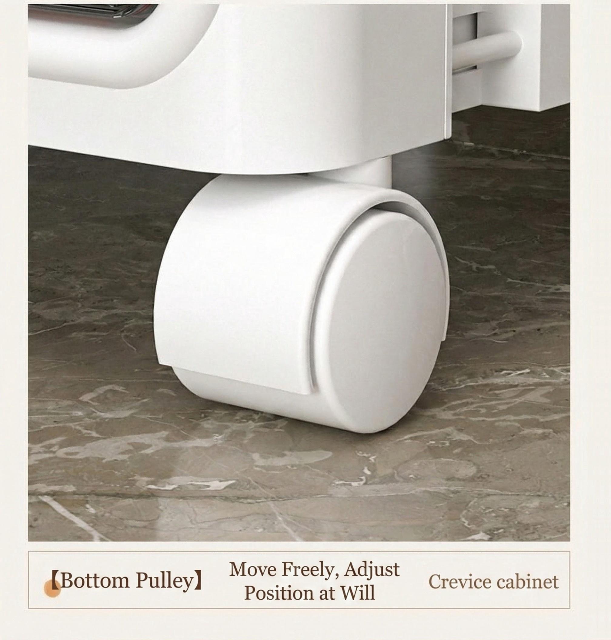 Naviconvex 8.7/12.6 Slim Storage Cabinet with Doors, 2-5 Tier Narrow Space Organizer, Large Capacity Freestanding Bathroom Kitchen Laundry Room Storage Solution