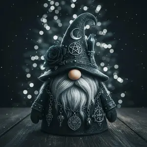 Occult Gothic Gnome Figurine 4.92", Dark Magic Resin Decor, Baphomet Statue Aesthetic, Creepy Halloween Gnomes, Pagan Altar Witch Decor
