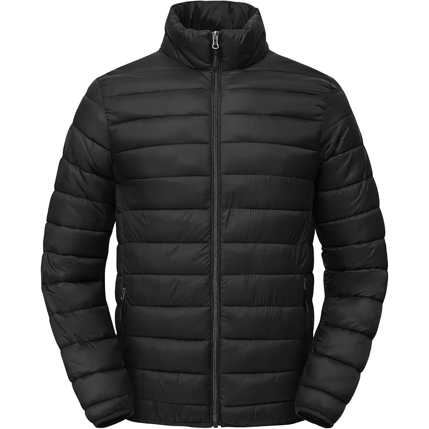 Mens Winter Coats Thermal Lightweight Puffy Jackets Men Waterproof Warm Puffer Coat with Zip Pockets