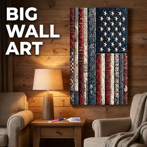 Artistic Star Flag Diamond Painting Kit, Mosaic Craft Set, Beginner Friendly 5D DIY Art Tool, Round Full Diamond Gemstone Decor Gift, Diamond Art Tools, Wall Art Painting, Craft Materials