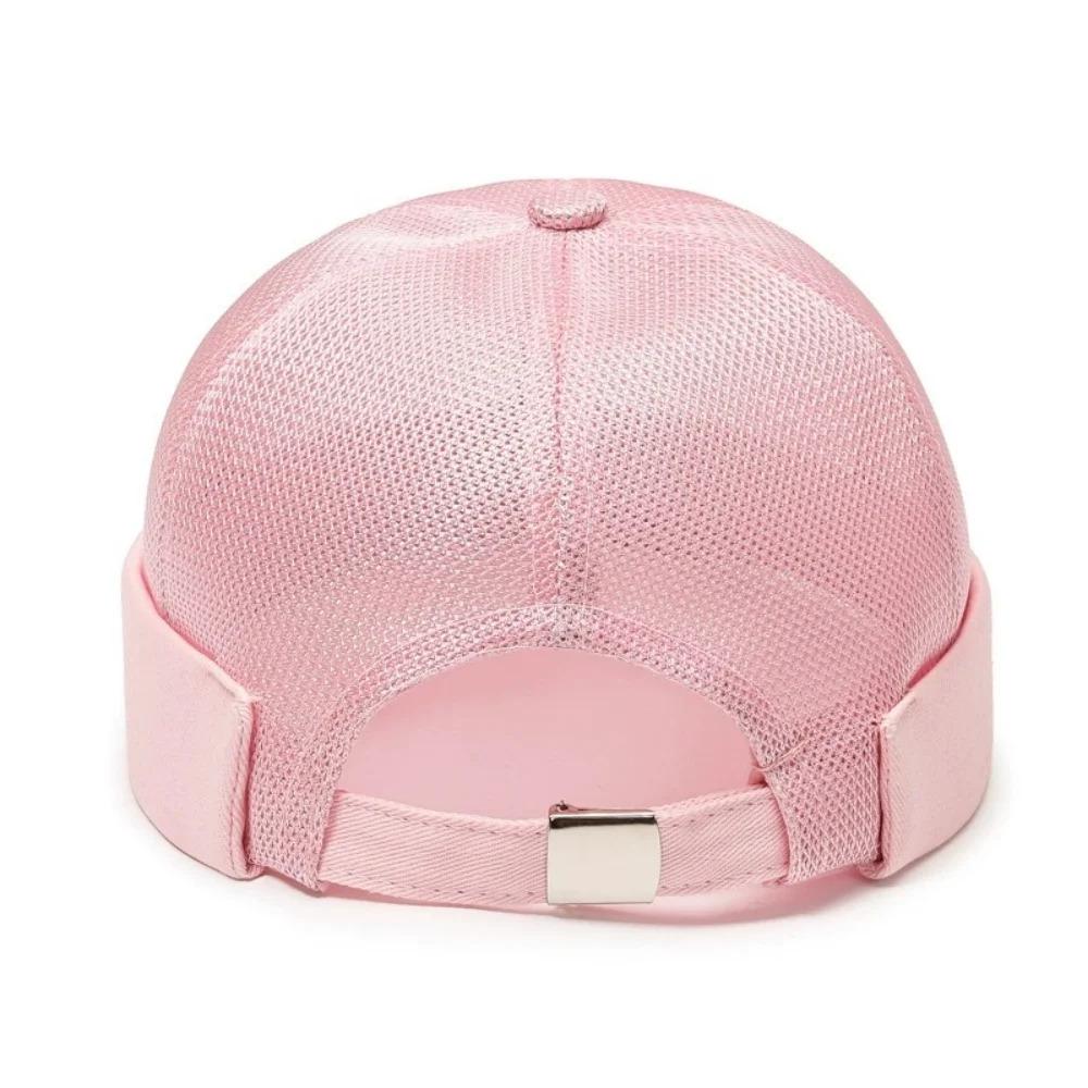 Unisex Mesh Brimless Skullcap Hip Hop Sailor Summer Cap with Rolled Cuff Breathable Beanie Hat for Men Women
