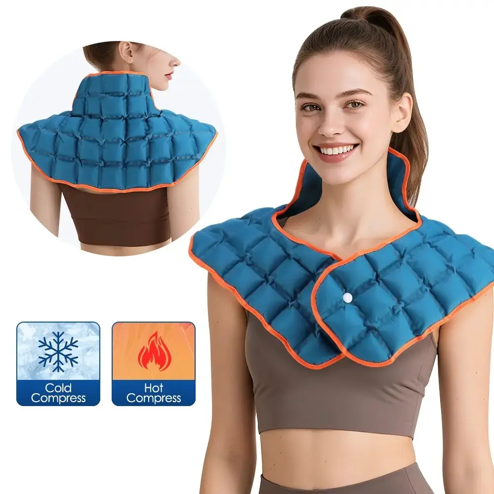 Reusable Shoulder Ice Pack Wrap, Hot Cold Compress Pad for Upper Back Cuff Neck Shoulders, Cooling Compression for Shoulders Sport Wrap Cooling Pads