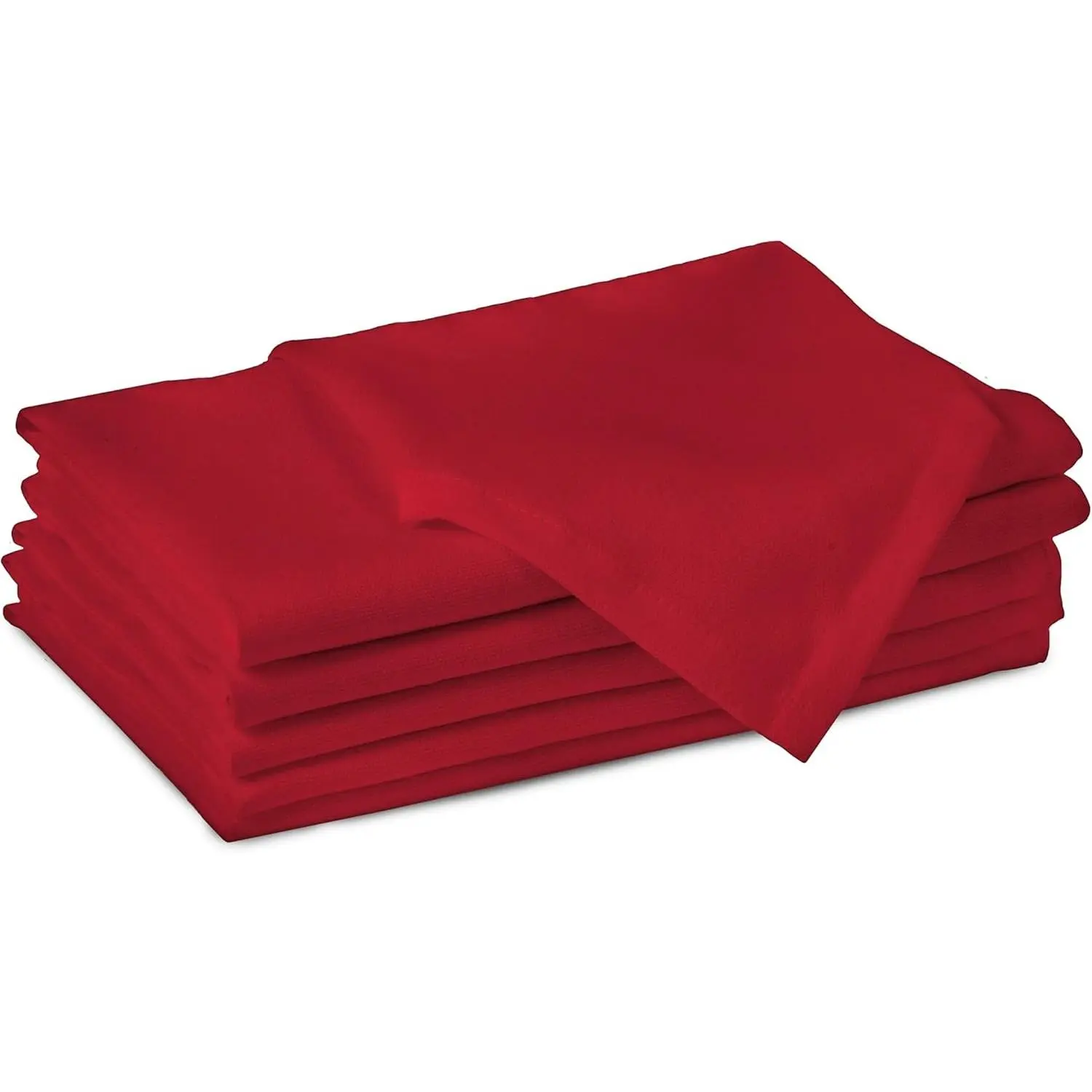 Deep Red Cloth Napkins Set of 6, 17"x17" Solid Color Cotton Dinner Napkins, Washable Reusable for Wedding, Holiday Dinners, Party & Everyday Table Decor