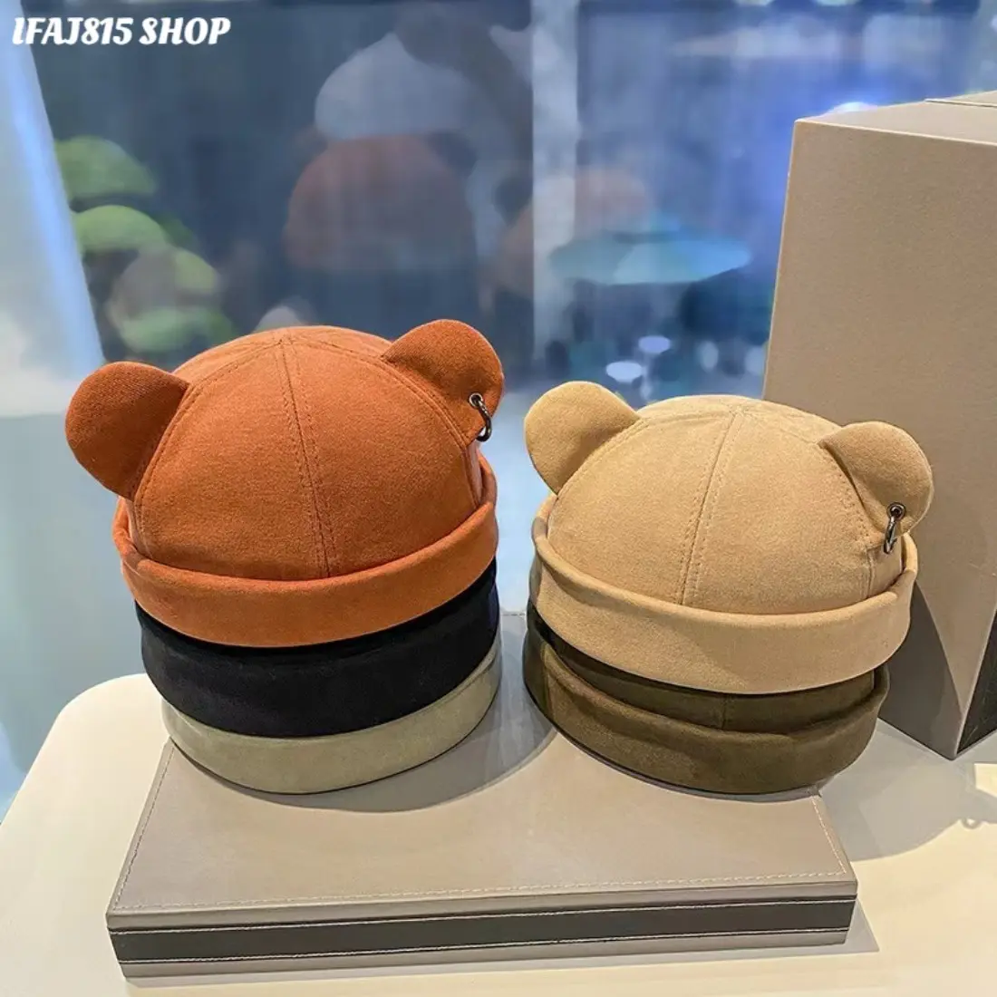 Women Cute Cat Ear Winter Beanie Hat, Y2K Kawaii Aesthetic Fuzzy Knitted Hat, Japanese Harajuku Streetwear Style Animal Ear Warm Hat, Soft Cozy Fashion Accessory for Girls Fall Winter Daily Outfit