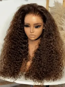 Soft Long 26 Inch 180 Density Curly Hair Synthetic Wig, Heat Resistant, Pre-Attached, No Glue, Daily Wear, 13x4x1 Front Lace