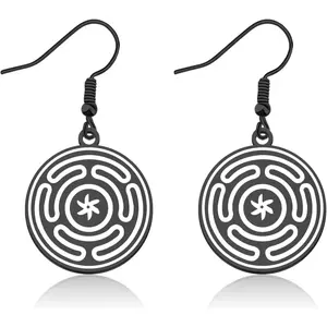 Stainless Steel Wheel of Hecate earrings  Goddess