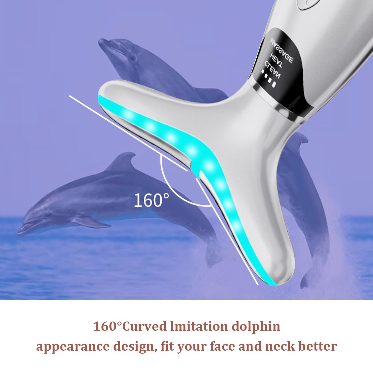 7 Color Facial & Neck Massager, USB Rechargeable Face& Neck Beauty Instrument, Facial Beauty Massagers, Face Sculpting Tool for Women, Neck Beauty Massager for Skin Care at Home