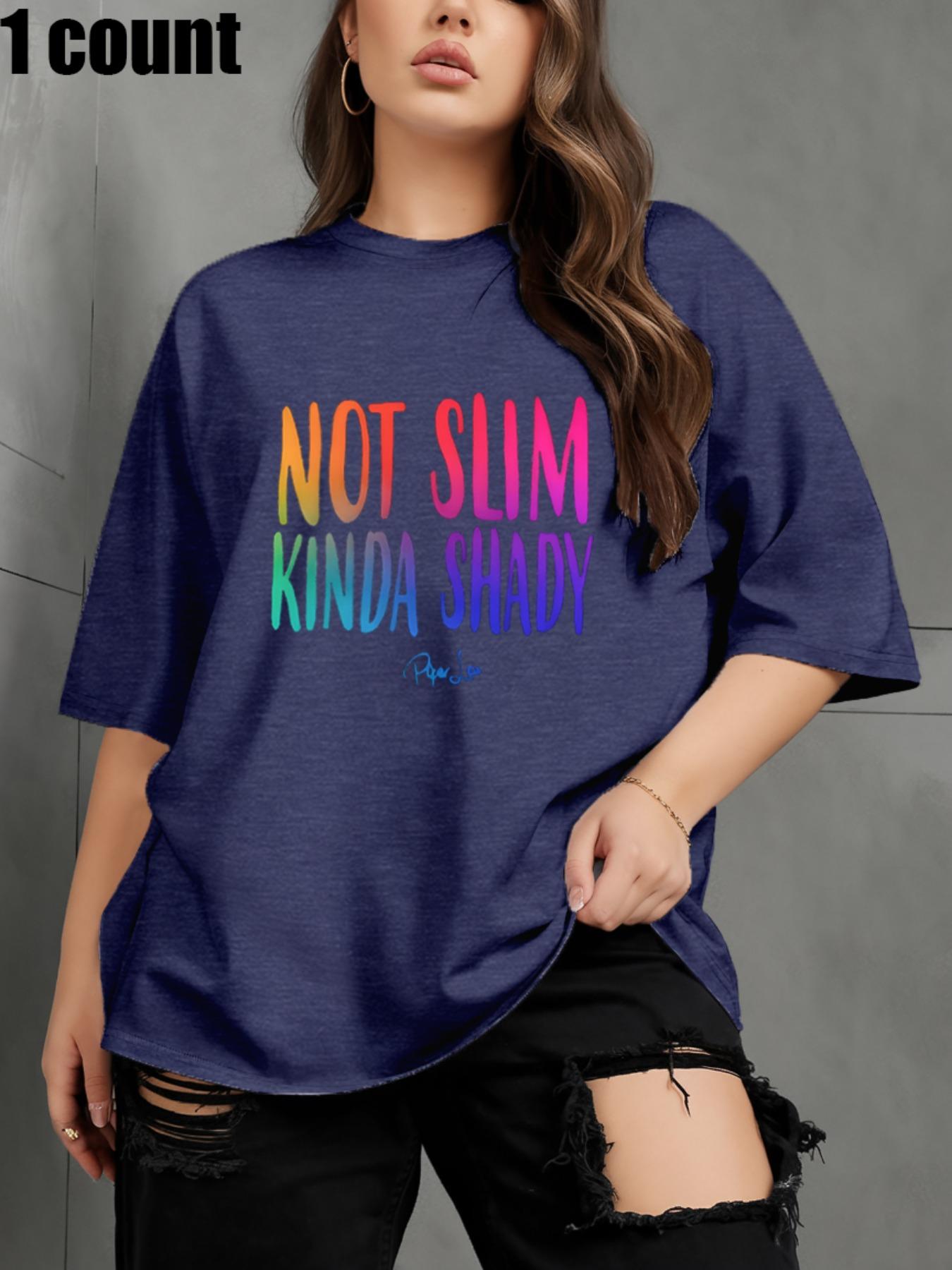 【Plus Size】 Letter Print Round Neck Tee, Casual Short Sleeve Crew Neck T-Shirt for Daily Wear, Women Clothing for All Seasons