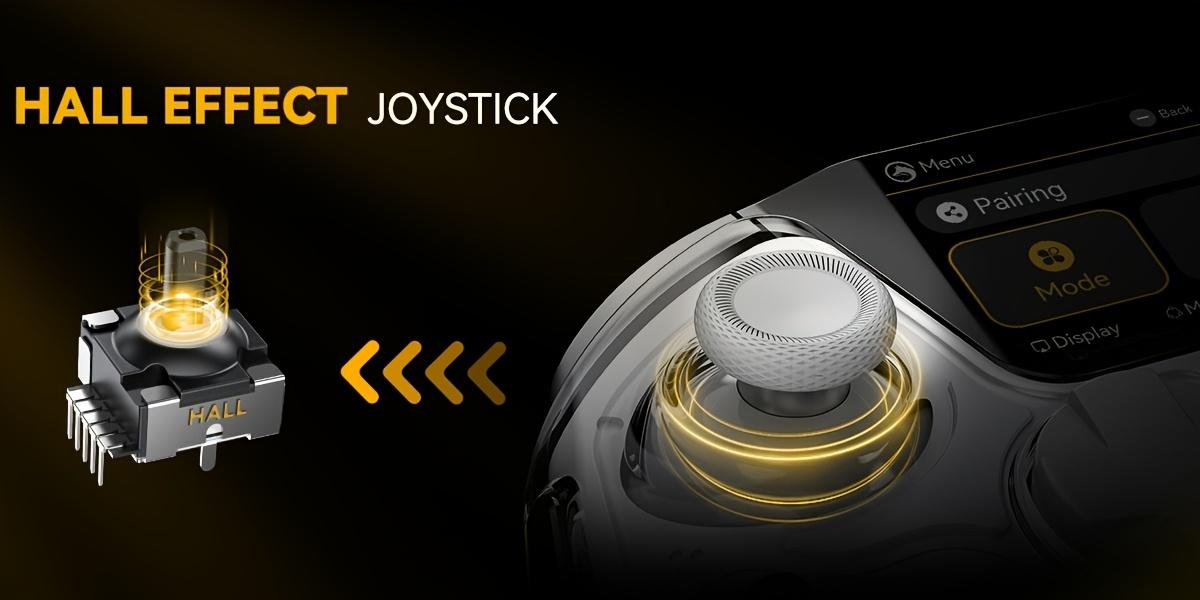 Interactive Screen Wireless Game Controller for PC/Switch/iOS/Android/Steam Deck, Hall Effect Joystick and Triggers, RGB Lighting, Remappable Buttons, 1800mAh with Charging Dock - V2/White (Non-Drifting). Not Compatible with Xbox, PS5 Console controller