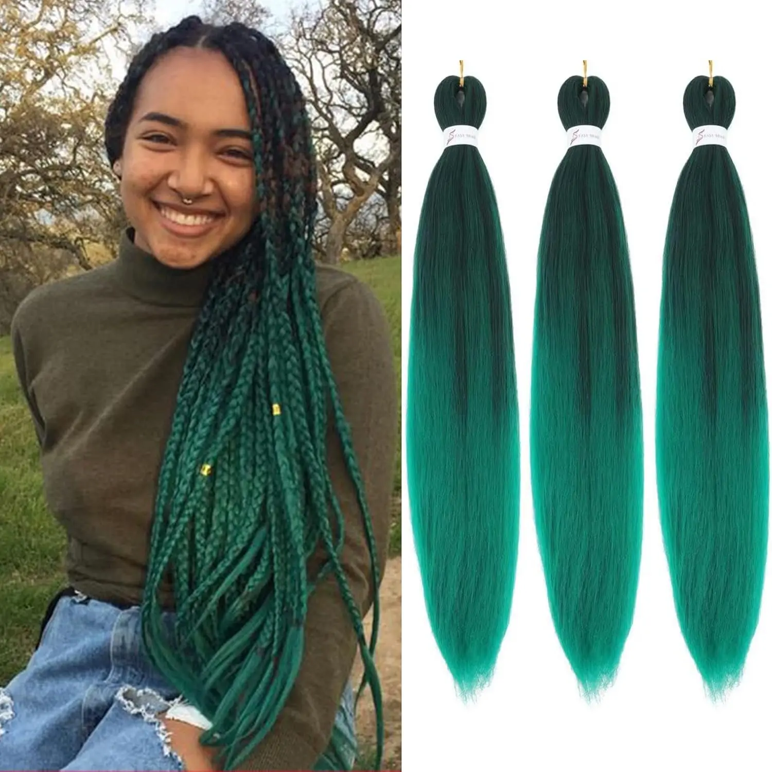 Braiding Hair Pre Stretched Extensions, 26 Inch, 3 Packs
