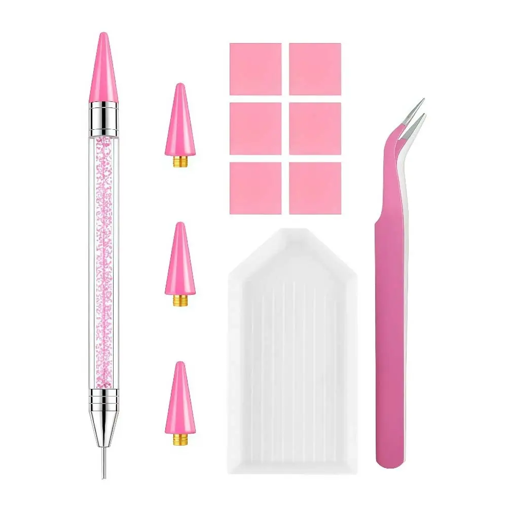 Water Drill Picker Tool, Diamond Painting Dotting Pen with Extra Wax Tips and Precision Tweezers, Water Drill Wax Pencil, Nail Art DIY Craft Kit