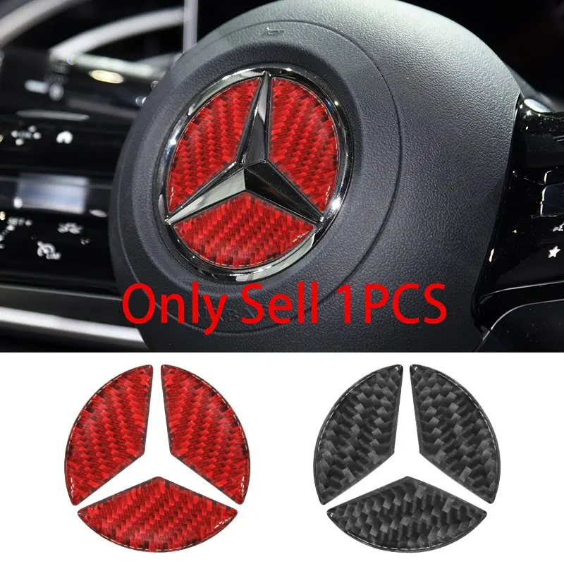 1 PCS Carbon Fiber Car Steering Wheel Sticker Decorative Strip Suitable For Mercedes Benz AMG A/B/C/E/S Class W204 W205 W203 W206 W211 W212 W213 W201 W210 W220 W221 W222 W223 W251 GLC GLK CLA