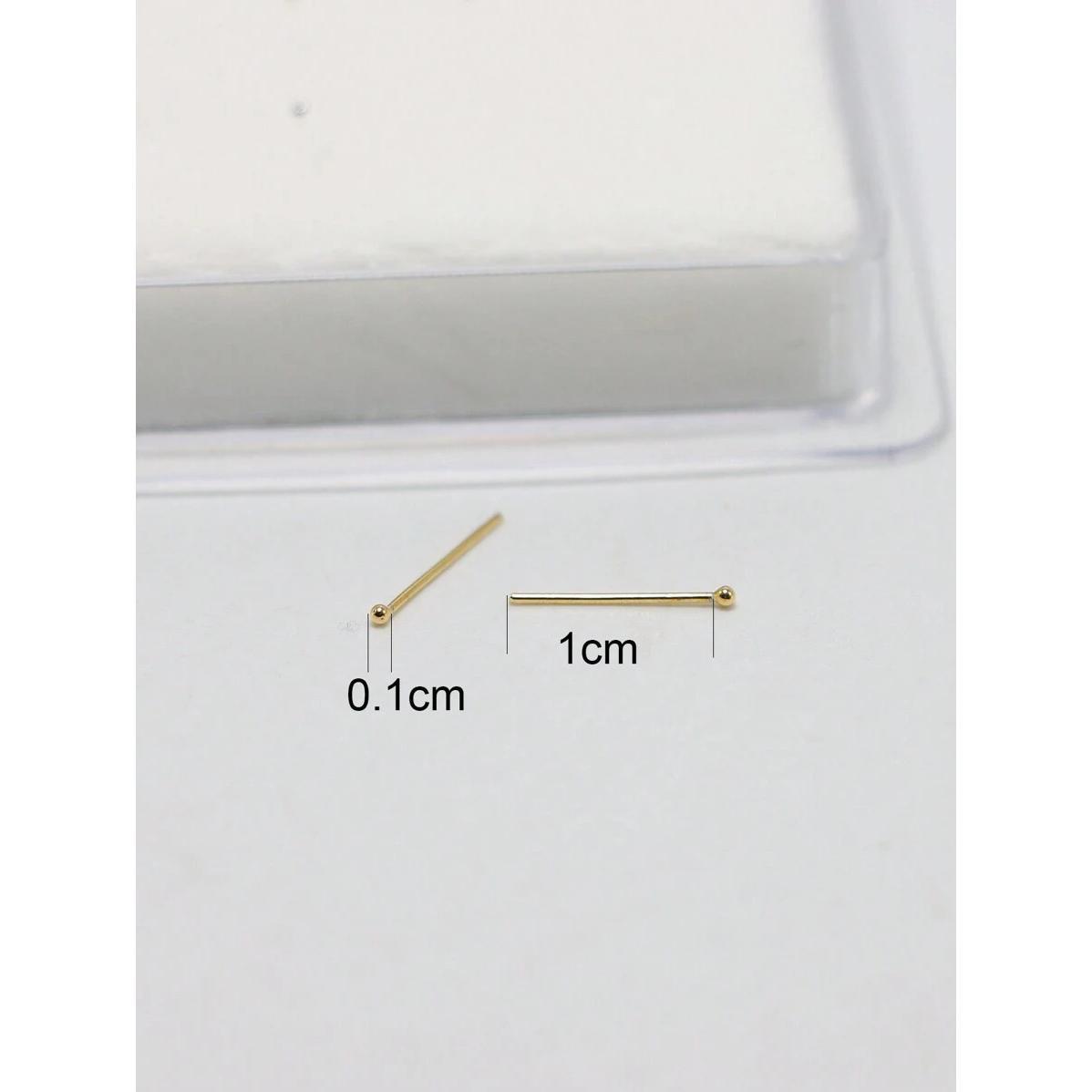 New 12pcs/Pack Tiny Design 1mm Ball Nose Piercing 925 Sterling Silver Nose Studs Pins Bone Nariz Jewelry Holiday