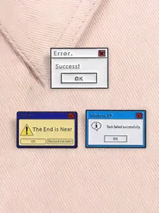 3pcs/set Computer Erro Message Enamel Pins Windows Xp Task Failed Successfully Page Jump Box Alloy Brooches Lapel Backpack Badge Fashion Jewelry Accessories Gifts for Friends
