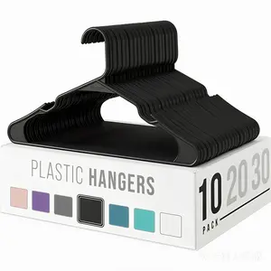 High-End Anti-Slip Adult Plastic Clothes Hangers Set of 10, 16.34x8.66 Inches Dual Use PP Material, Ultra-Thin Space Saving Design