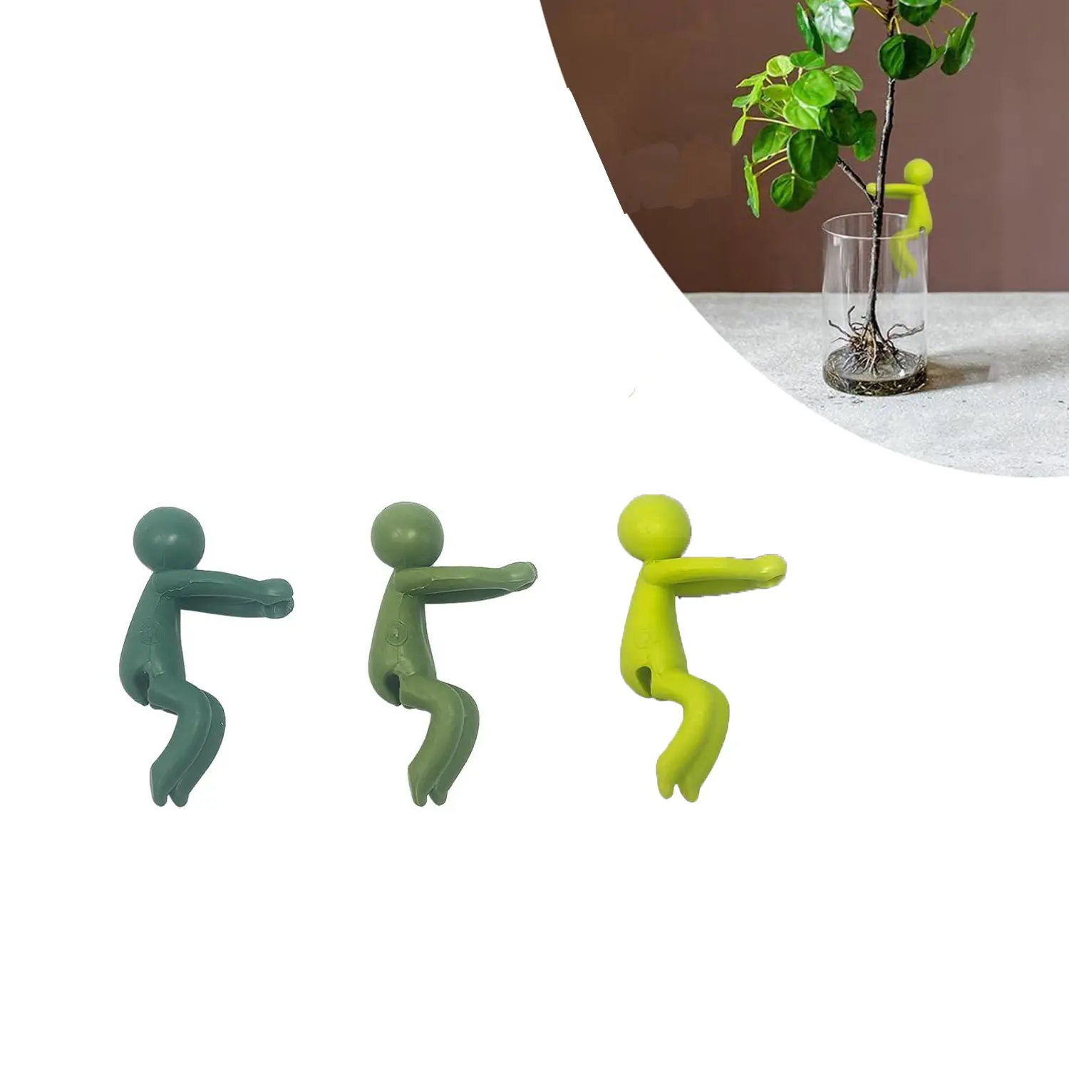 Hydroponic Plant Bracket, Small Person Companion Fixing Support, Versatile Decoration Accessory, Ideal for Various Plants