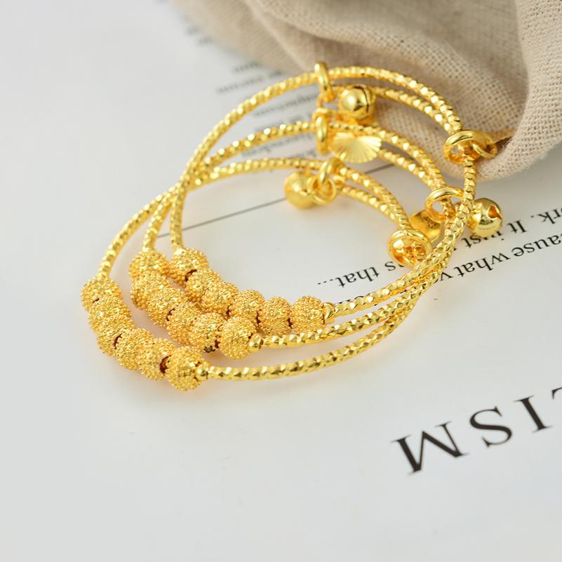 18k Gold Color Bangles For Baby Child Kids Ethiopian Bracelts Jewelry a Birthday Present  Habesha Party Bracelets