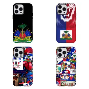 Haitian Flag & Coat of Arms Collage Smartphone Case, Proud to Be Haitian Cellphone Shell, Handheld Mobile Accessory Compatible for iPhone 17-11 & Samsung S21-S25 Haiti Culture Gift