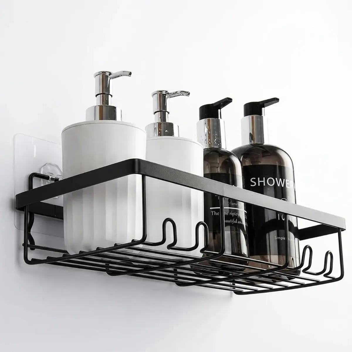 Stainless Steel Bathroom Shower Caddy Shelf - Wall-Mounted No-Drill Bathroom Accessory, Durable Shower Organizer, Rustproof Waterproof Restroom Accessory for Toilet Toiletries, Shampoo, Soap