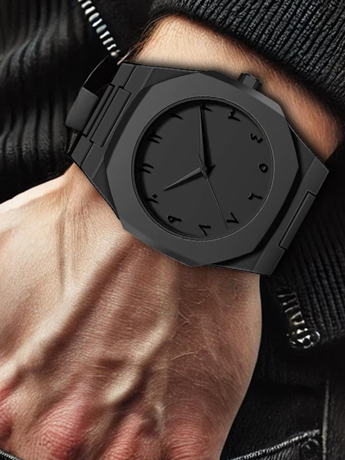 Men's Business Fashion Round Dial Quartz Watch, Fashion Watch for Party, Daily Clothing Decor, Trendy All-match & Exquisite Band Watch for Birthday Gift with Box