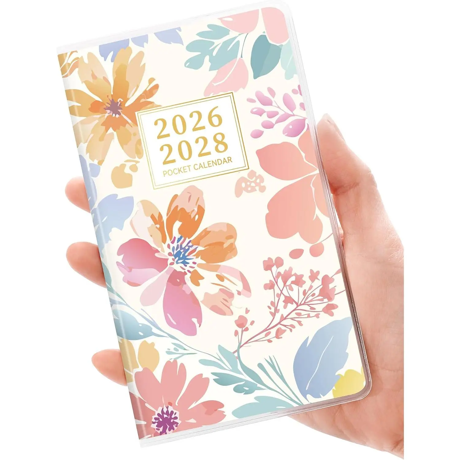 Pocket Calendar May 2026 to June 2028 - Two Year Monthly Planner Small Calendar 3.5" x 6" Organizer for Daily & Yearly Schedule - Compact Agenda Notebook for School, Work, Women, Colorful Floral