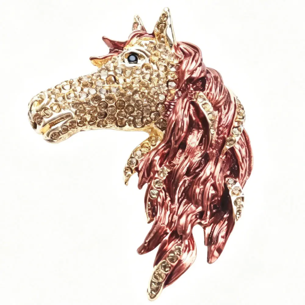 Fiery Steed Unique Brooch Jewelry Clothing Bags Hats Accessory
