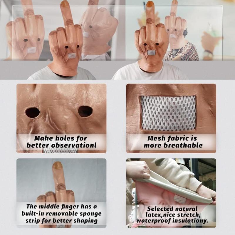 Middle Finger Funny Head Mask Costume Party Prop Adult Middle Finger Mask Middle Finger Funny Head Mask Costume Party Prop Adult Middle Finger Mask