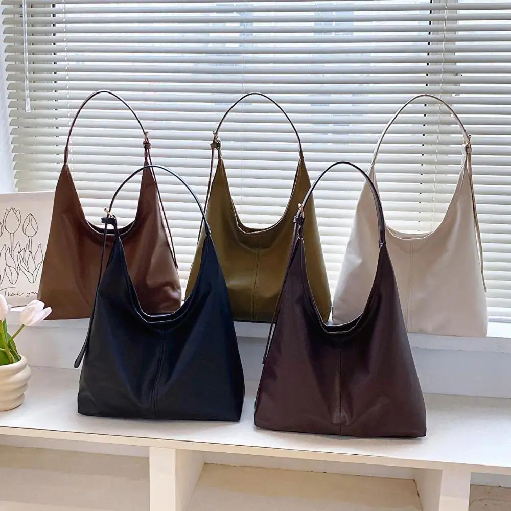 Women's Large Capacity Soft Faux Leather Hobo Tote - Minimalist Open Top Shoulder Purse, Spacious Everyday Bag for Office Commute, Lumina Accent Co Purse Shoulder Bag