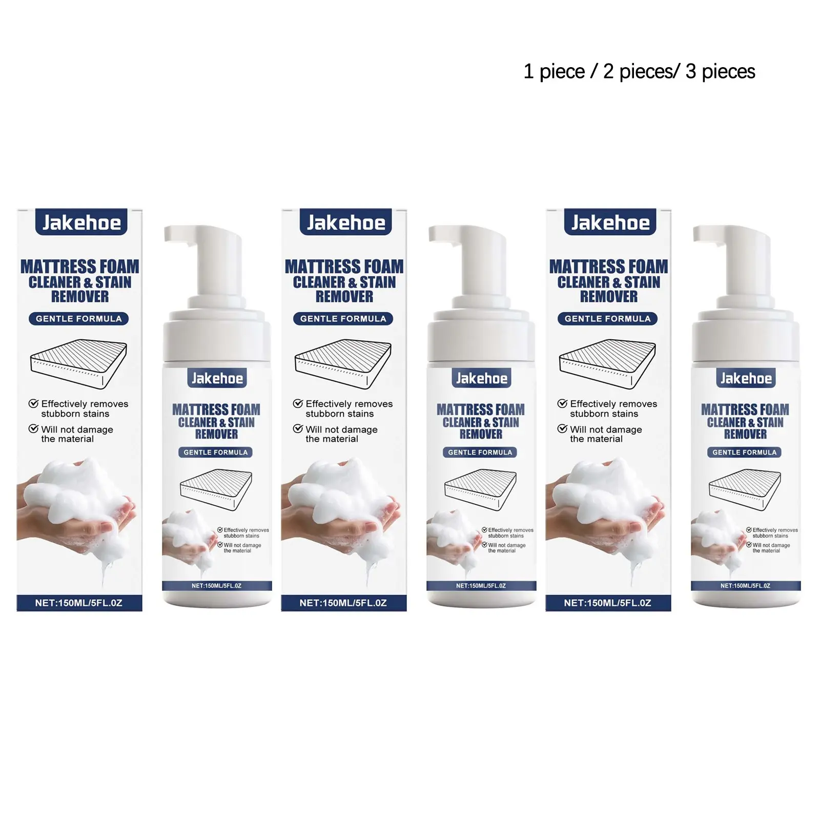 Mattress Cleaner (150ML/150ML*2/150ML*3), Gentle Cleaning, Deodorizing Freshness, Multi-Functional Cleaner for Mattresses and Carpets