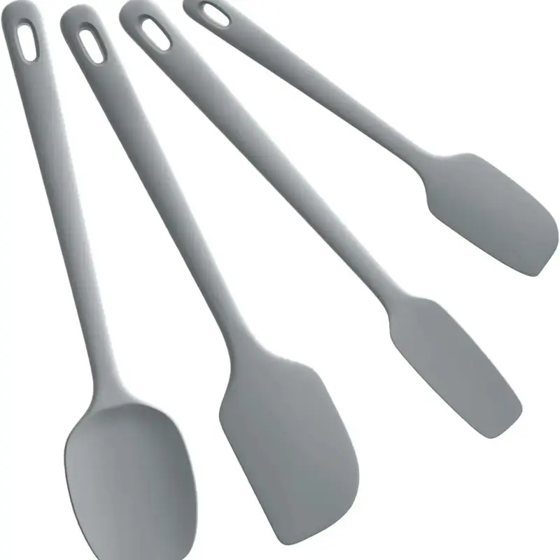 4 Pieces Silicone Spatula Set, Food Grade Rubber Spatula, Upgrade Strong Handle with Ergonomic Grip, Heat Resistant for Nonstick Cookware, Cooking