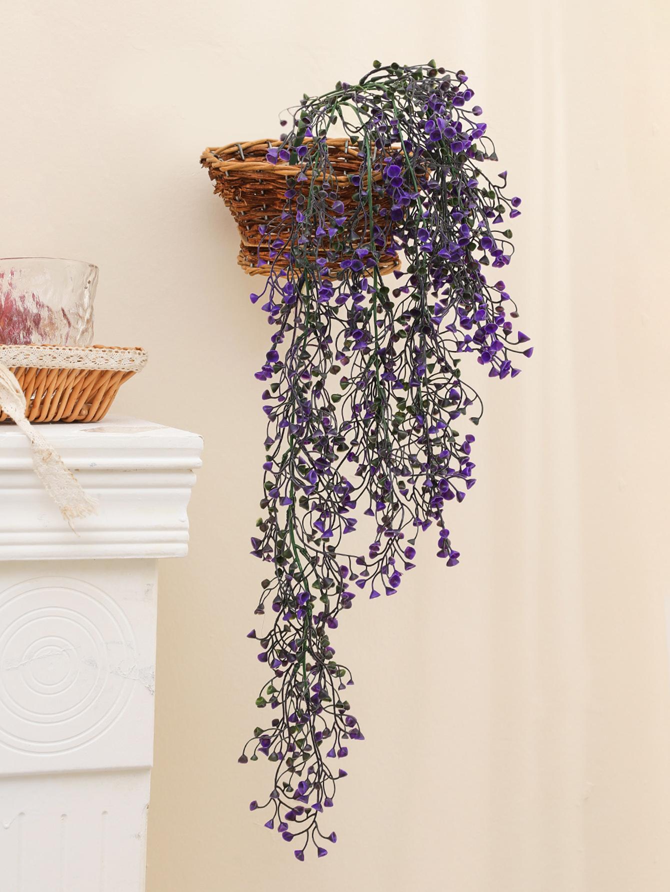 Simulated Orchid Vine Green Yellow Purple Fake Plant Wall Hanging Basket Flower Wedding Home Garden Decoration Aitificial Rattan Decorative Fruit