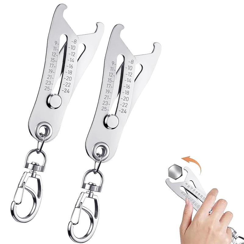 Portable Precise Thread Size Checker Keychain - Lightweight Mini Metal DIY Tool, Quick Hand Measuring Instrument for Bolt & Nut Identification, Durable Precise Measurements Tool