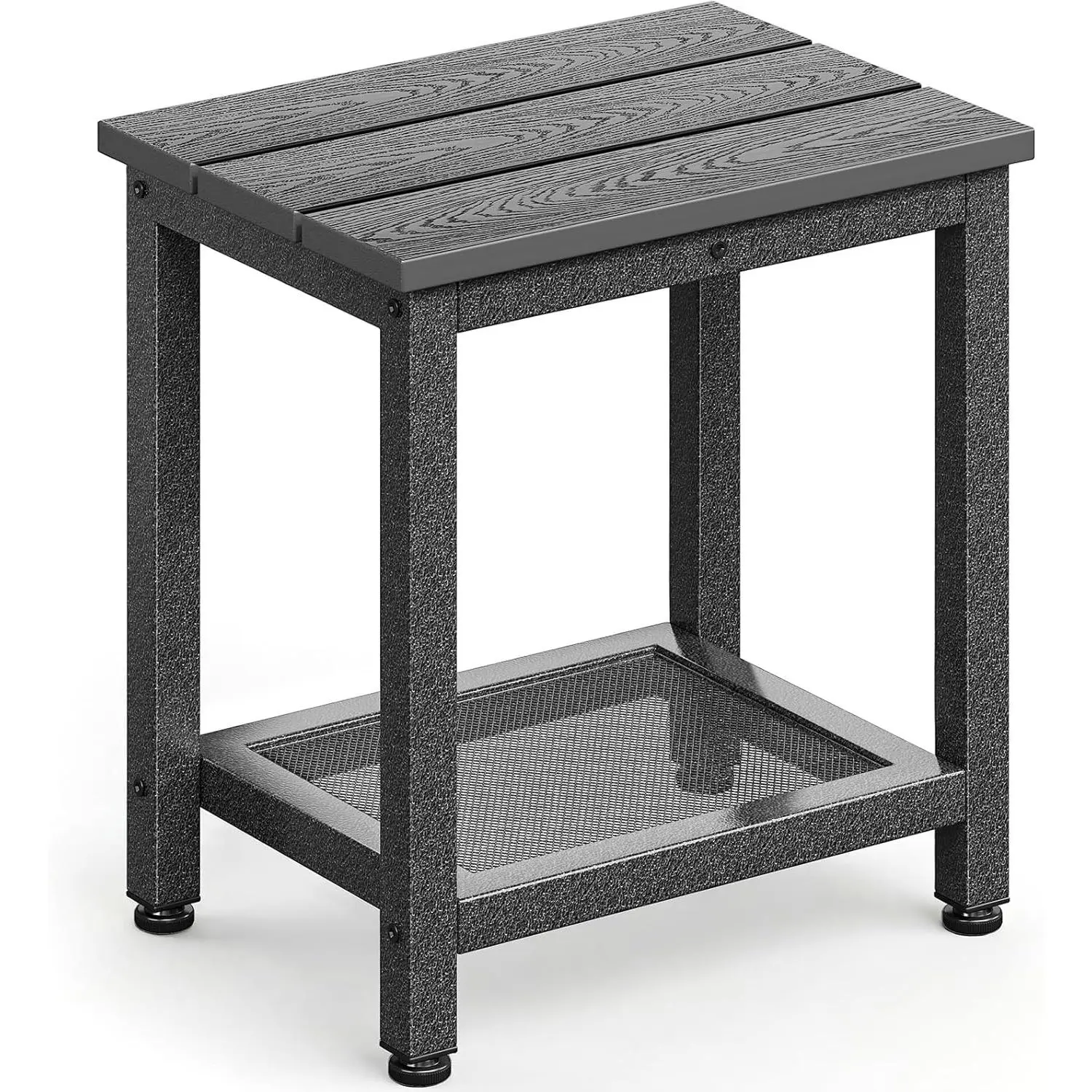 Outdoor Double Side Table, Adirondack Patio End Table with Weather-Resistant Waterproof Top for Hot Tub Garden, Balcony, Poolside, Grey