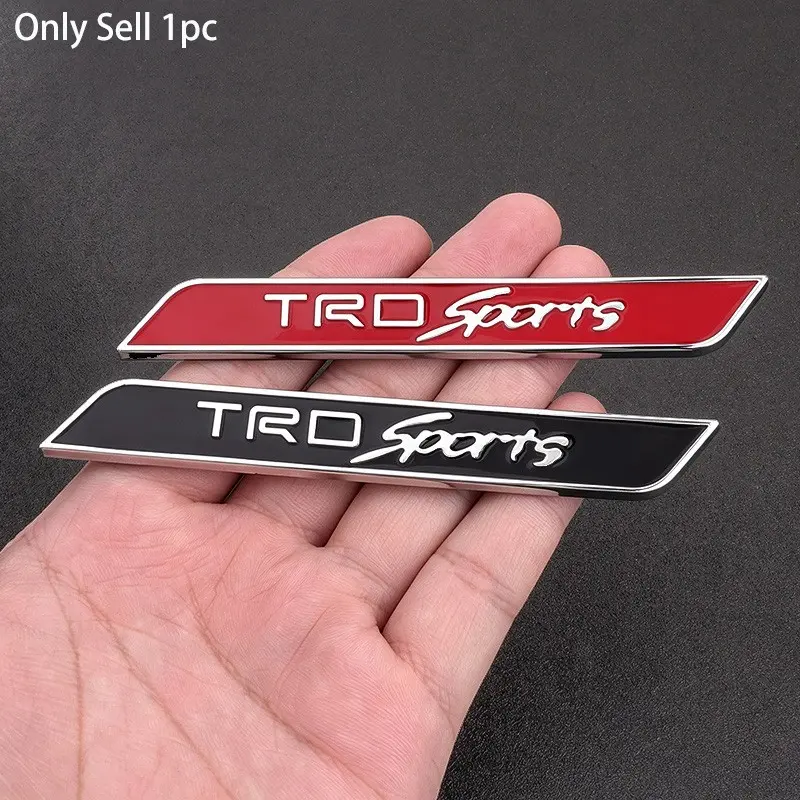 3D Metal TRD Sports Logo Car Rear Trunk Emblem Badge Car Side Fender Sticker Decals Auto Accessories For TRD Toyota Corolla Fortuner Sequoia Auris Avensis YARIS Vios Celica 86 Rav4 4Runner C-HR
