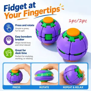 3D Printed Fidget Ball Toy, Smooth Spinning Sensory Stress Relief, Quiet Desk Gadget for Focus and Relaxation, Portable Handheld Fidget for All Ages