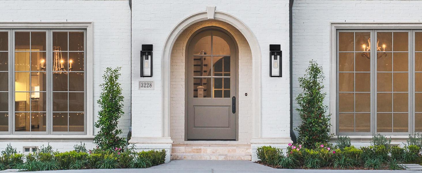 2-Pack Outdoor Wall Light, Exterior Waterproof Wall Sconce Light Fixtures,  Outdoor Wall Lamp with Clear Glass for House, Porch, Front Door, Garage, Patio, Bulbs Not Included