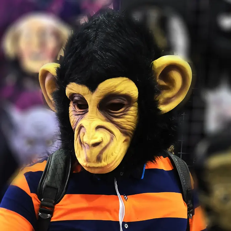 Funny Gorilla Latex Mask Animal Head Cover Halloween Cosplay Party Prop