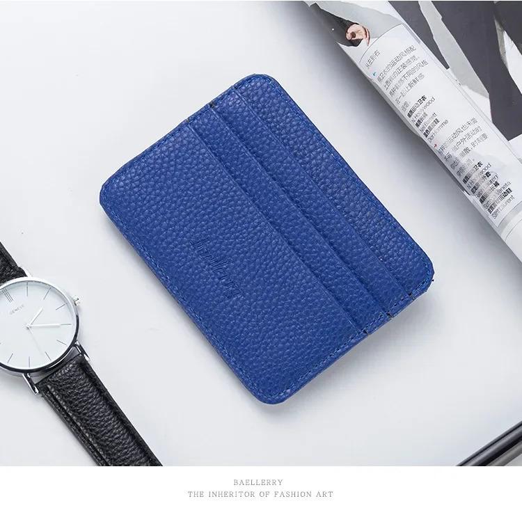 Double-sided PU Leather ID Card Holder Multi-color Bank Credit Card Case Multi-slot Ultra-thin Wallet Business Card Holder Men